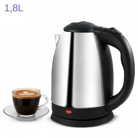 Chaleira Elétrica 127v-220v Jarra Térmica Com Tampa Inox Bule 1,8L Ferve Água Chá Café Cozinha