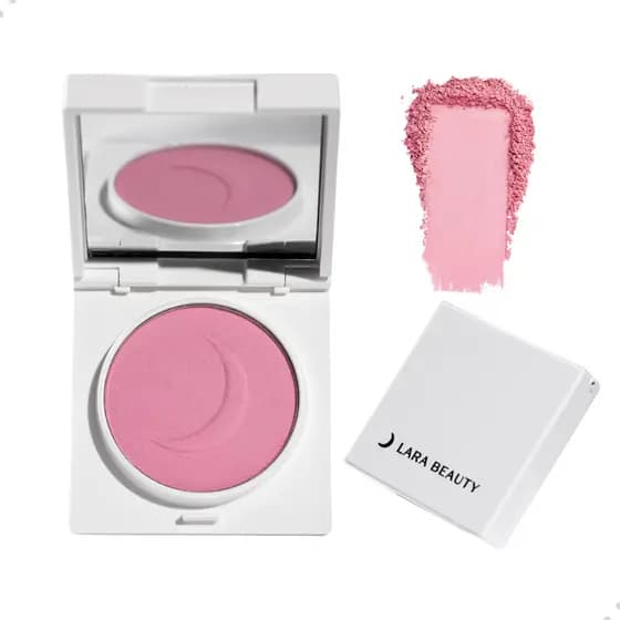 Blush Compacto Em Pó Cor Doll Tom Rosa Claro Frio Opaco Acabamento Matte Fosco Textura Aveludada