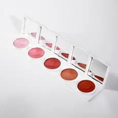 Kit 5 Cores Blush Em Pó Compacto Acabamento Matte Cintilante Tons Rosa Vermelho Laranja Quente