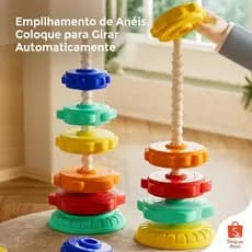 Torre de Empilhamento Gira Gira Brinquedo Pedagógico Colorido