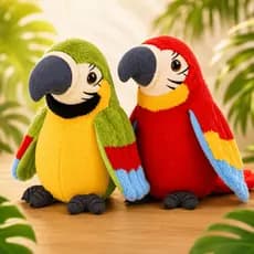 Papagaio de Pelúcia Falante Brinquedo Infantil Educativo Grava Repete Bate as Asas