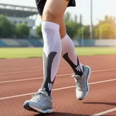 Meia de Compressão Esportiva Cano Alto para Corrida, Academia e Ciclismo