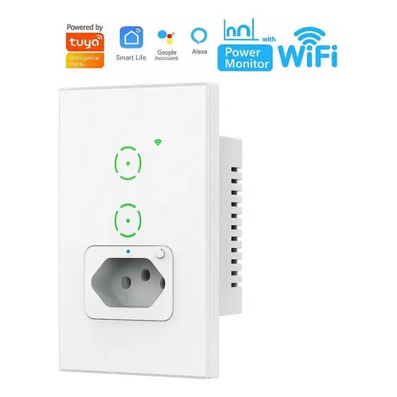 Inteligente Wi-fi Com Interruptor De Toque Botoes+1 tomada