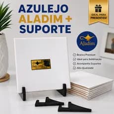 Kit 10 Azulejos Aladim Resinados 20x20 + Suporte | Alta Definição