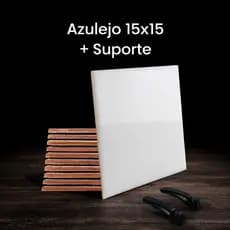 Kit 10 Azulejos Aladim 15x15cm Resinados Branco + Suporte – Ideal para Sublimação e Personalizados
