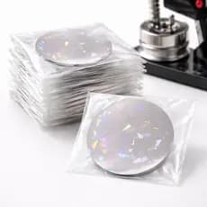 100 Unidades Película Acetato Transparente 58mm para Máquina de Botton (Coração, Estrela e Diamante) Alta Qualidade
