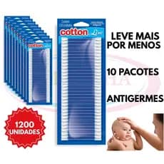 Haste Flexível Cotton Blister – Pontas Macias e Fixas | Kit Econômico 1200 unidades