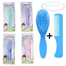 Escova e Pente para Bebê (2 Peças) Murano – Ultramacio, Seguro e Cheio de Carinho | Cores Sortidas