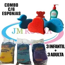 Combo Esponja Adulto e Infantil | Ultra Macias e confortável | Bucha colorida e Bichinhos