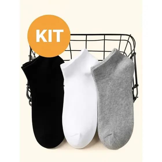 Kit 15 Meia Unissex Conforto Estilo Diário