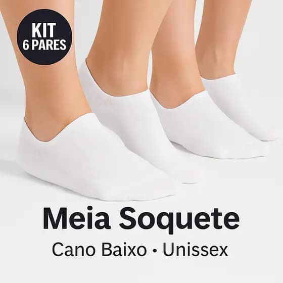 Kit 9 Pares Meias Soquete Cano Baixo Unissex Conforto