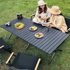 Mesa dobrável para rolinho primavera, ideal para camping, acampamento de carro e piqueniques.
