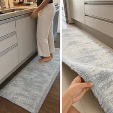 Tapete para Cozinha Passadeira Grande 1,50 x 0,45m 100% Algodão Artesanal com Franja Pode Lavar na Maquina