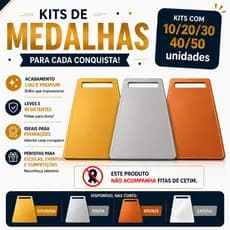 Kit 10/20/30/40/50 Medalhas Sem Fita Acrílico Trapézio 5cm Lembrancinha Premiação Adulto/Infantil Evento Escola