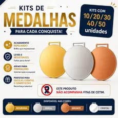 Kit 10/20/30/40/50 Medalhas Sem Fita Acrílico Redondas 5cm Lembrancinha Premiação Adulto/Infantil Evento Escola