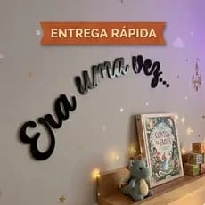 Frase Decorativa Era Uma Vez Acrílico 3D Lettering Parede Quarto Infantil Bebê Menina Menino Cantinho Leitura Decoração