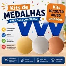 Medalhas Premiação Kit 10/20/30/40/50 Acrílico Cristal 2mm Redonda 5cm Com Fita Azul Preta Verde Adulto/Infantil