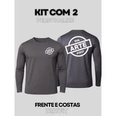 Kit 2 Camiseta Manga Longa Dry Fit Personalizada Empresa Uniforme Evento Corrida Seu Logo Sua Arte