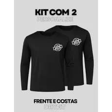 Kit 2 Camiseta Manga Longa Dry Fit Personalizada Empresa Uniforme Evento Corrida Seu Logo Sua Arte 3