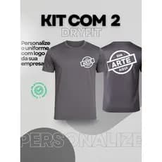 Kit 2 Camiseta Treino Personalizada Dry Fit Empresa Uniforme Logo Equipe Academia Evento Personal Sua Arte 3
