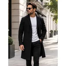 Casaco Sobretudo Masculino Jaqueta Cardigan Inverno Longo Forrado Lã