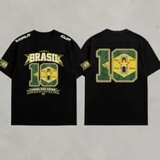 Camiseta Oversized Masculina Camisa Over Estampada 100% Algodão Brasil World Cup