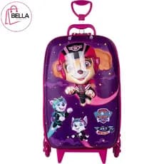 Mala Mochila Patrulha Canina 3D com Rodinhas Infantil Roxa