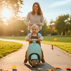 Moto Elétrica Infantil 6V com Empurrador, Bateria Recarregável, Até 30kg Verde ou Rosa