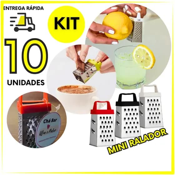 10/05/02 Mini Ralador 4 Faces Inox Queijo Chocolate Legumes Café Gourmet Casca Fruta Chá Cozinha Bar