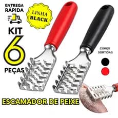 06/04/02 Escamador de Peixe Profissional Inox Limpador Removedor de Escamas Premium Cozinha Pescaria