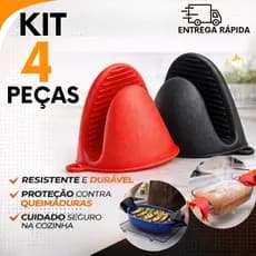 Kit 4 2 ou 1 Luva Térmica de Silicone Bico de Pato Antiderrapante Para uso diário e profissional
