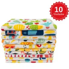 Kit de 10 Panos de Prato Pia Estampado Atoalhados e Felpudos para Cozinha Absorvente e Estiloso