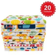 Kit de 20 Panos de Prato Pia Estampado Atoalhados e Felpudos para Cozinha Absorvente e Estiloso
