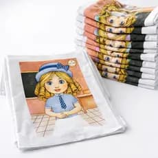 Kit 10 Panos De Boneca Estudante Estampa Exclusiva Limpeza e Decoração na Cozinha 100% Algodão