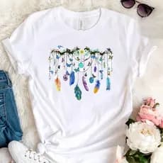 camiseta india camiseta de penas | camiseta umbanda | camiseta mística | camiseta feminina estilosa | | look místico