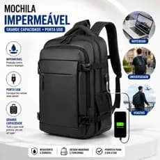 Mochila Impermeável Escolar e Universitária para Notebook com Alça Reforçada e Grande Capacidade – Conforto e Durabilida