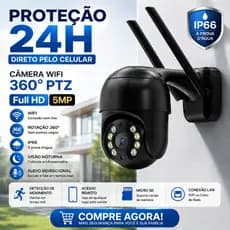 Câmera Wifi 360 IP66 Full HD 5MP Visao Noturna PTZ ICSee Seguranca Externa Sem Fio Audio Prova D’Água Monitoramento