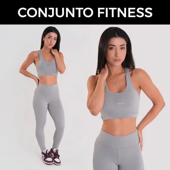 Conjunto Fitness Feminino Legging e Top Nadador Encanto - Modelagem Slim