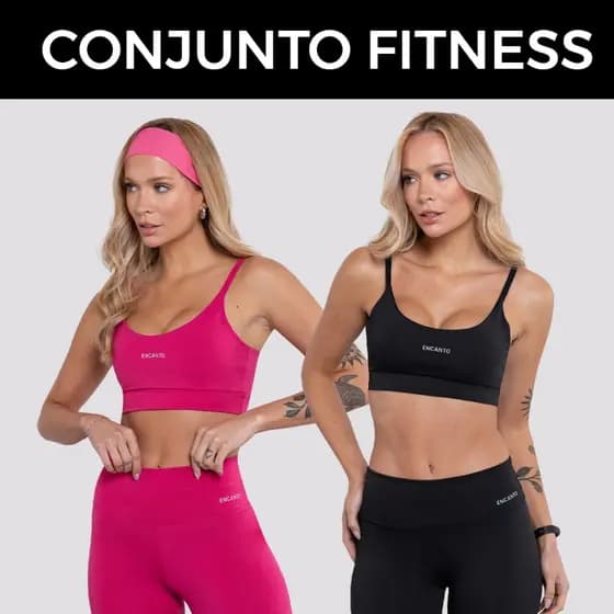 Conjunto fitness feminino: top + legging, alta compressão,  ajuste perfeito Encanto - Modelagem Slim
