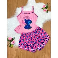 Baby Doll Feminino Adulto Stitch Disney | Pijama Confortável de Dormir