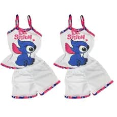 Kit 2 Pijamas Para Irmãs – Baby Doll Infantil Feminino Disney Lilo & Stitch