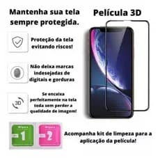 Película 3D Vidro Temperado Para Todos os Modelos De IPHONE - XR 11 12 13 14 15 16 17 PRO/PRO MAX