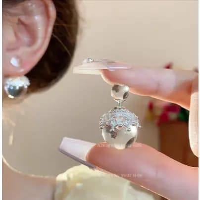 Brincos de cristal branco dupla face estilo frente e verso temperamento brincos de alta qualidade
