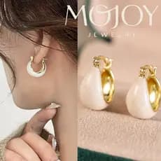 Simples gotejamento esmalte brincos brancos feminino High-End moda fivelas de orelha