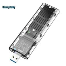 [vincent_c] Gabinete Externo M . 2 NGFF SATA SSD De Alta Velocidade USB3.0 Gen1 5Gb/S Transparente Caso De Disco Rígido