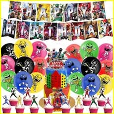 B4 POWER RANGERS Tema Crianças Decorações De Festa De Aniversário banner Bolo topper Conjunto De Balões