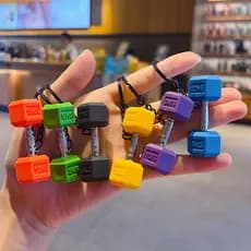 Simulação Criativa Mini Fitness Barbell Chaveiro Masculino Chave Do Carro Pingente Casal Pequeno Pendurado Chian