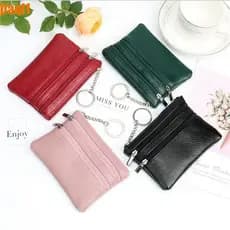 JIAQI1 Bolsa De Moedas Feminina Clássica Fashion Com Zíper Couro PU Multifuncional Porta Cartão Multicamadas