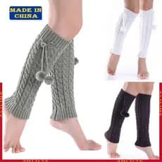 Inverno Torção Malha Polainas Meias Bota Joelho Pelúcia