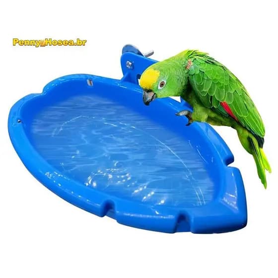 [Vendas Quentes P] Bandeja De Comida De Papagaio Multifuncional Azul Banheira Gaiola De Animais Caixa De Chuveiro De Lav